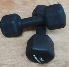 Neoprene Hex Dumbbells 5kg x2 (10kg) Anti-Roll Weights USED EX-COMPETITION