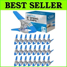 24-Pack 6" Spring Clamps with Ergonomic Grip - Ideal for Crafts & Photography