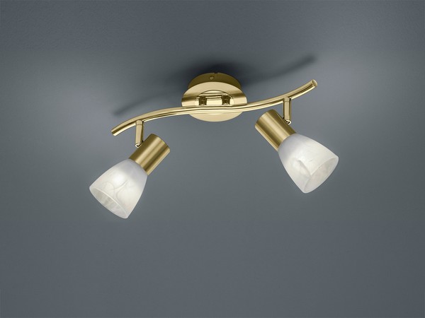 Led Strahler Spot Levisto Messing Matt Glas Alabaster Breite 33 Cm-image