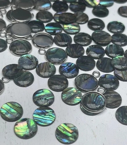 Real Paua Abalone Shell Cabochons, Bezels Earrings & more DIY JEWELRY MAKING Kit image 8