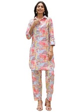 Leriya Fashion Women's Rayon Printed Co Ord Set Stylish Kurta Set Ethnic ...
