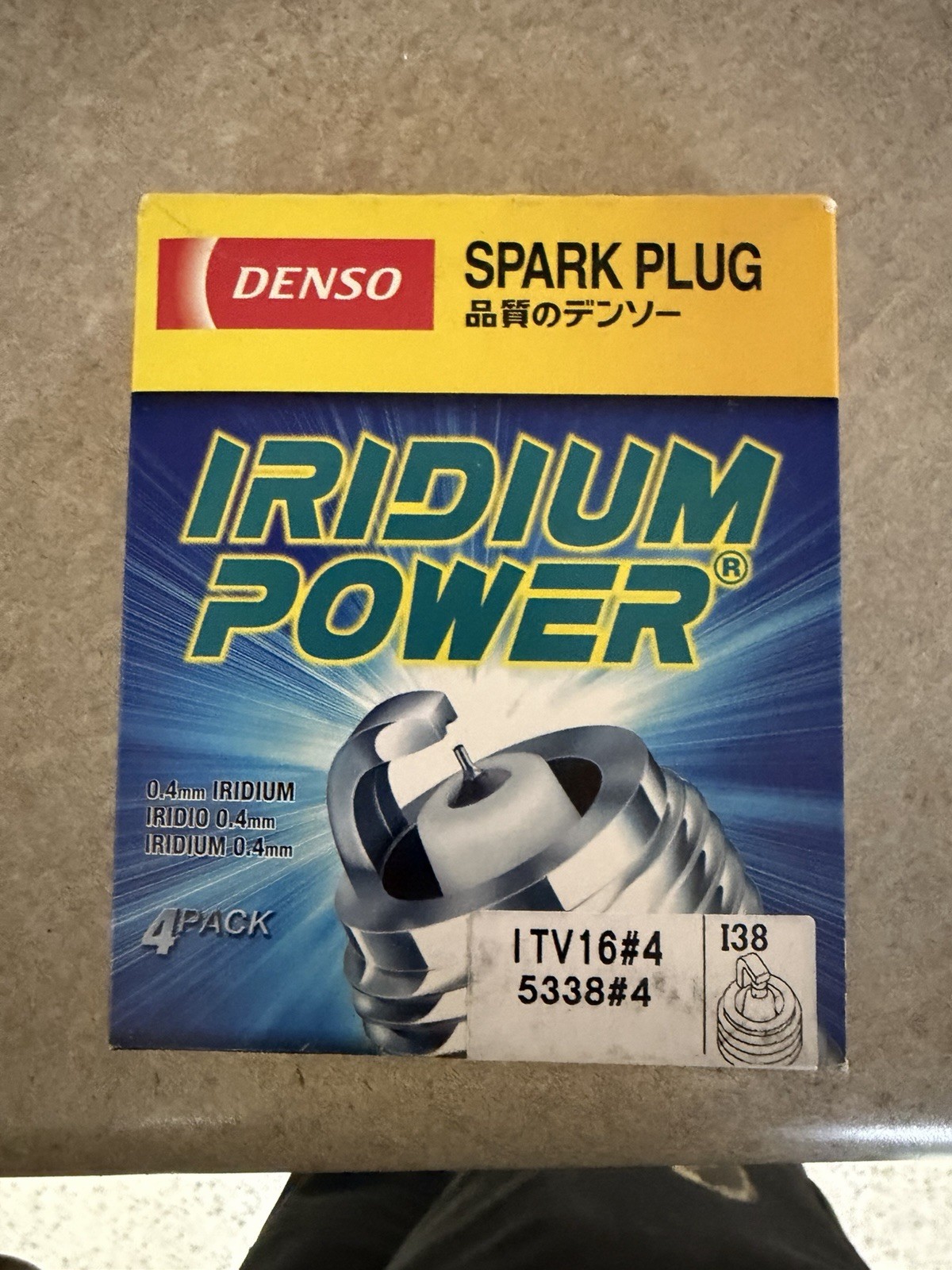 New Set of 4 Genuine DENSO Iridium Power Spark Plugs ITV16 / 5338