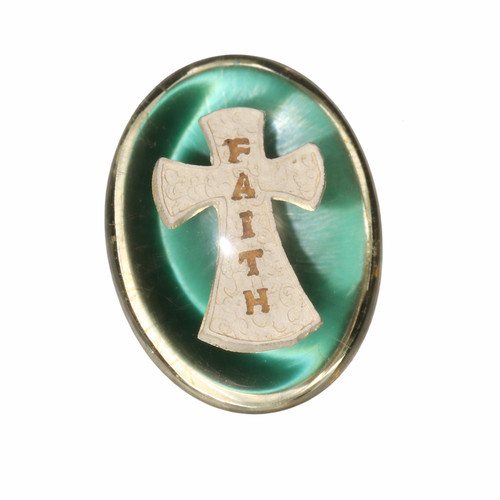 Angelstar 8748 Faith Cross Worry Stone 1.5 Inch Pocket Token Spiritual