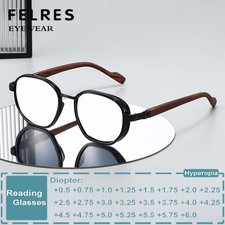 Square Retro Reading Glasses Men Personality Clear Lens Presbyopic Glasses Hot