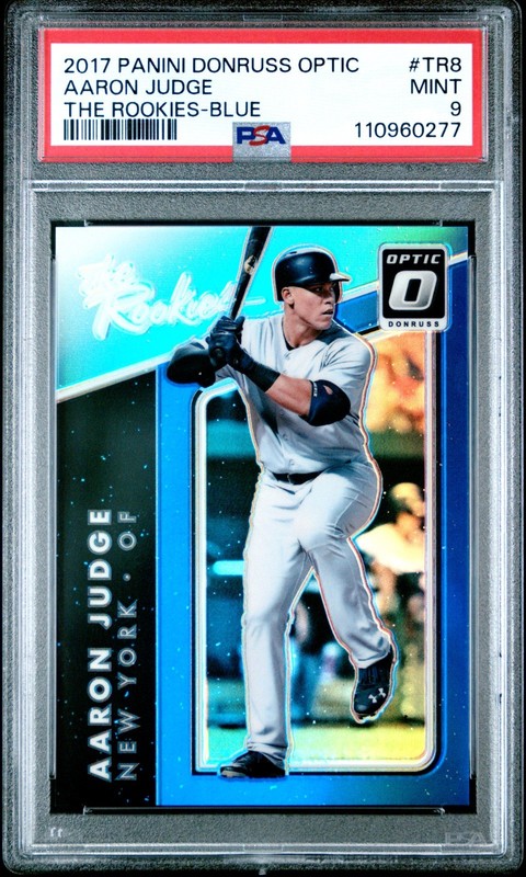 2017 Panini Donruss Optic #145/149 Aaron Judge The Rookies Blue #TR8 PSA 9 Mint