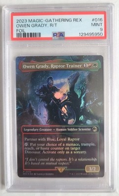 owen mtg card MTG FOIL Owen Grady Raptor Trainer PSA 9 MINT Jurassic Park Ixalan Card  #016