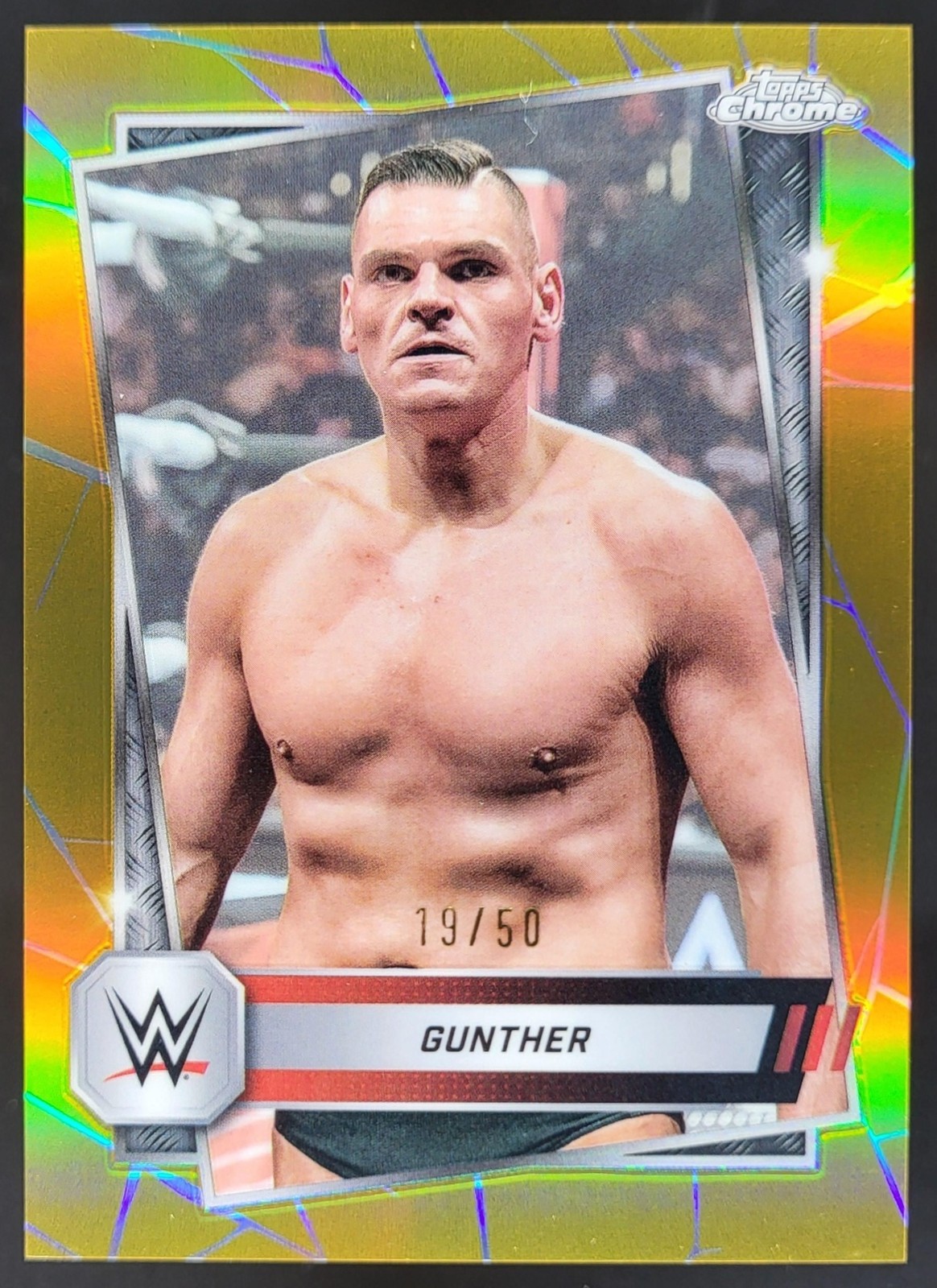 2025 Topps Chrome WWE Gunther Gold Refractor /50 #2 LG4