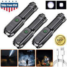 Rechargeable 990000LM LED Flashlight Tactical Police Super Bright Torch Zoomable
