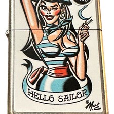 Zippo Hello Sailor Nautical Tattoo Art Pinup Pocket Lighter 2010