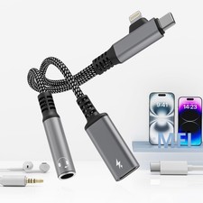 2 in 2 Lightning Splitter Headphone and Charging, Lightning to 3.5mm Splitter...