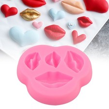 Homemade Cartoon Cake Mold Lips Shape Silicone Baking Tool (Pink)