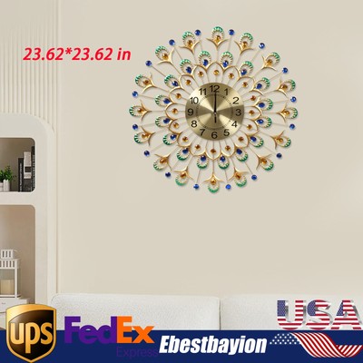 23.62 In Modern Large Wall Clock Metal Watch Art Design Home Living Room Decor