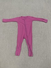 Little Sleepies Rosette Pink Ribbed Bamboo Zippy Size 3-6 Months Pajama