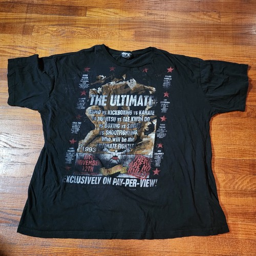 UFC The Ultimate Shirt Mens 2XL Black MMA 1993 Pay Per View Tee T-Shirt