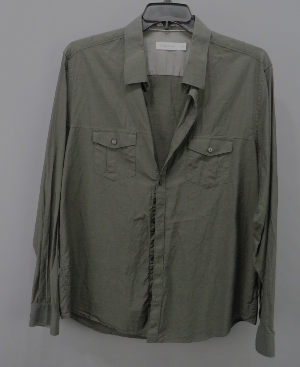 Рубашка Calvin Klein из хлопка и льна с длинным рукавом, размер XL # 6A 2259 НОВИНКА