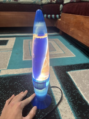 #ad Intertek Blue Lava Silver Glitter Lava Lamp 13 Inch $20.00