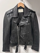 DEADWOOD Classic Leather Biker Jacket Size 36 Mint Condition