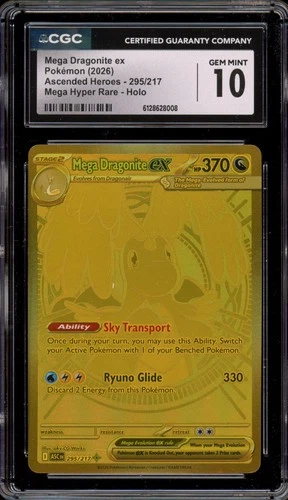 Pokemon Mega Dragonite ex Ascended Heroes Mega Hyper Rare #295 CGC 10 Gem Mint
