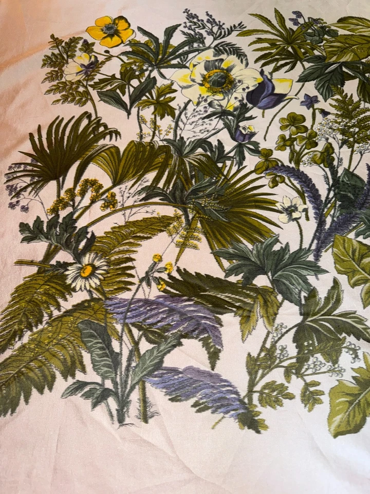 Foulard vintage décor feuillages fleurs , 88 cm x 88 cm - Photo 4/4