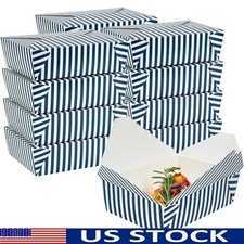 Greaseproof Paper Takeout Containers W/ Secure Lid Meal Prep Catering 50 Pack US