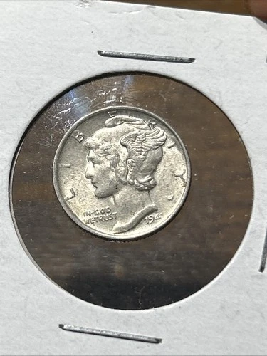 1941 MERCURY silver U.S. dime. Frosty very choice-gem BU. #nd3