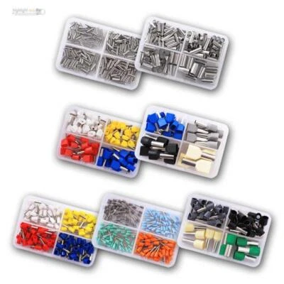 WORLD-TRADING-NET Aderendhülsen Set Sortiment, Kabel Endhülsen unisoliert oder isoliert, auch Duo