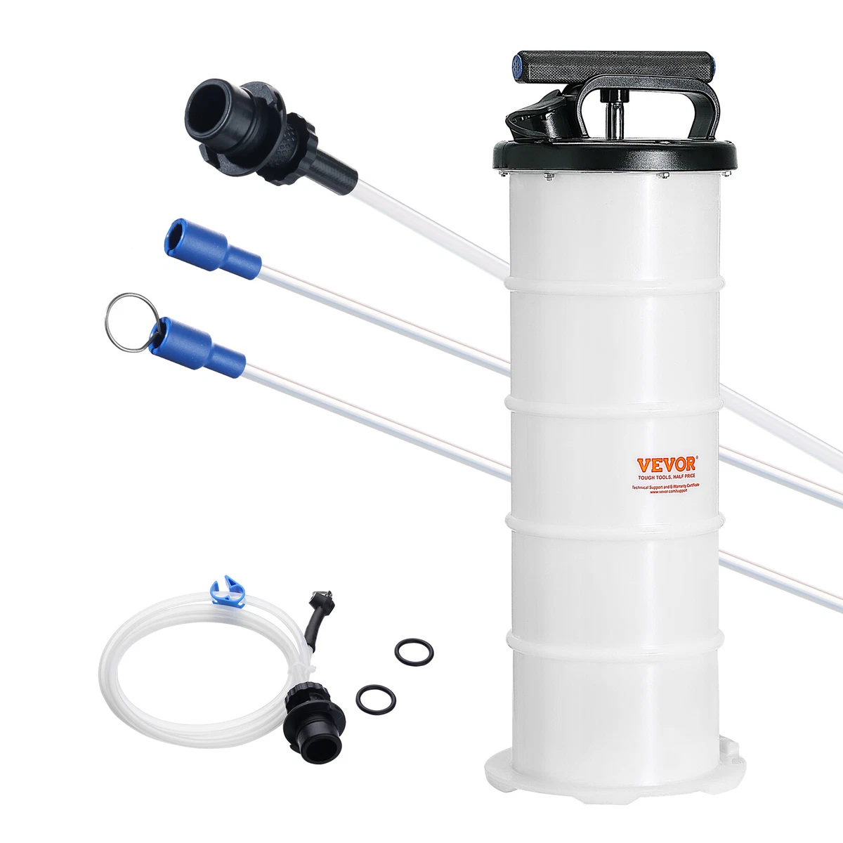 VEVOR Fluid Extractor Manual Hand Operated Oil Change Vacuum Pump 1.74 Gal 6.5L