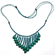 Handmade Turquoise Seed Bead Statement Necklace Bib Women s Necklace 28