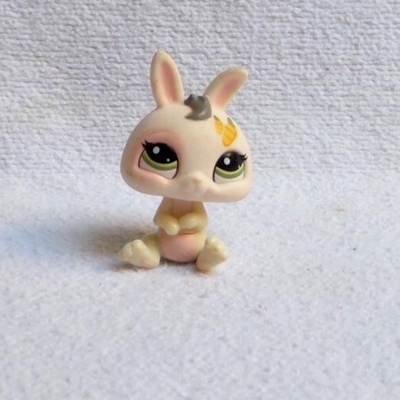 Littlest petshop lps #1855 hasbro dwarf rabbit pink pale green eyes ...