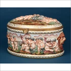 Antique Large Capodimonte Porcelain Chest. Naples, Italy, 19th C., Circa 1860