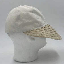 White Cotton Paper Brim Sun Cap - One Size Gardening Hat