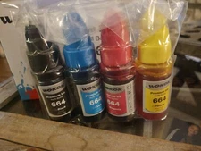 WOKOK Compatible Dye Bottle Replacement for 664 T664 Refill Color Ink use for
