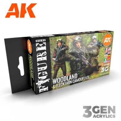 AK Interactive: Woodland & Flacktarn Camoflage - Acrylic Paint Set - AK11632