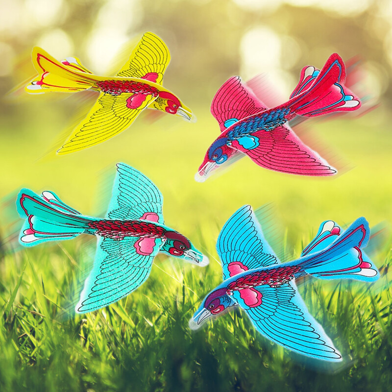 6Pcs Balanced Aircraft Handthrown Roundabout Foam Bird Glider Kids