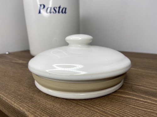 Large bhs priory white , purple & blue floral ceramic pasta pot / jar with lid - Picture 8 of 12