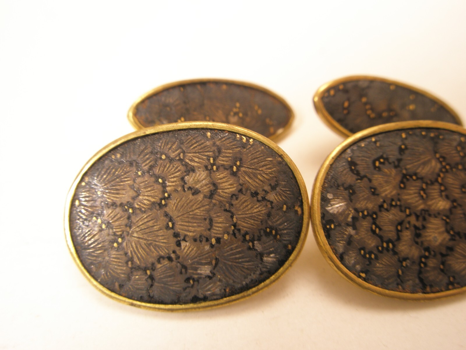 Embossed Fall Leaves Leaf Pattern Oval Double Sid… - image 4