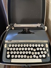 Vintage SCM 1960's Smith Corona Super Sterling Portable Typewriter  thumbnail