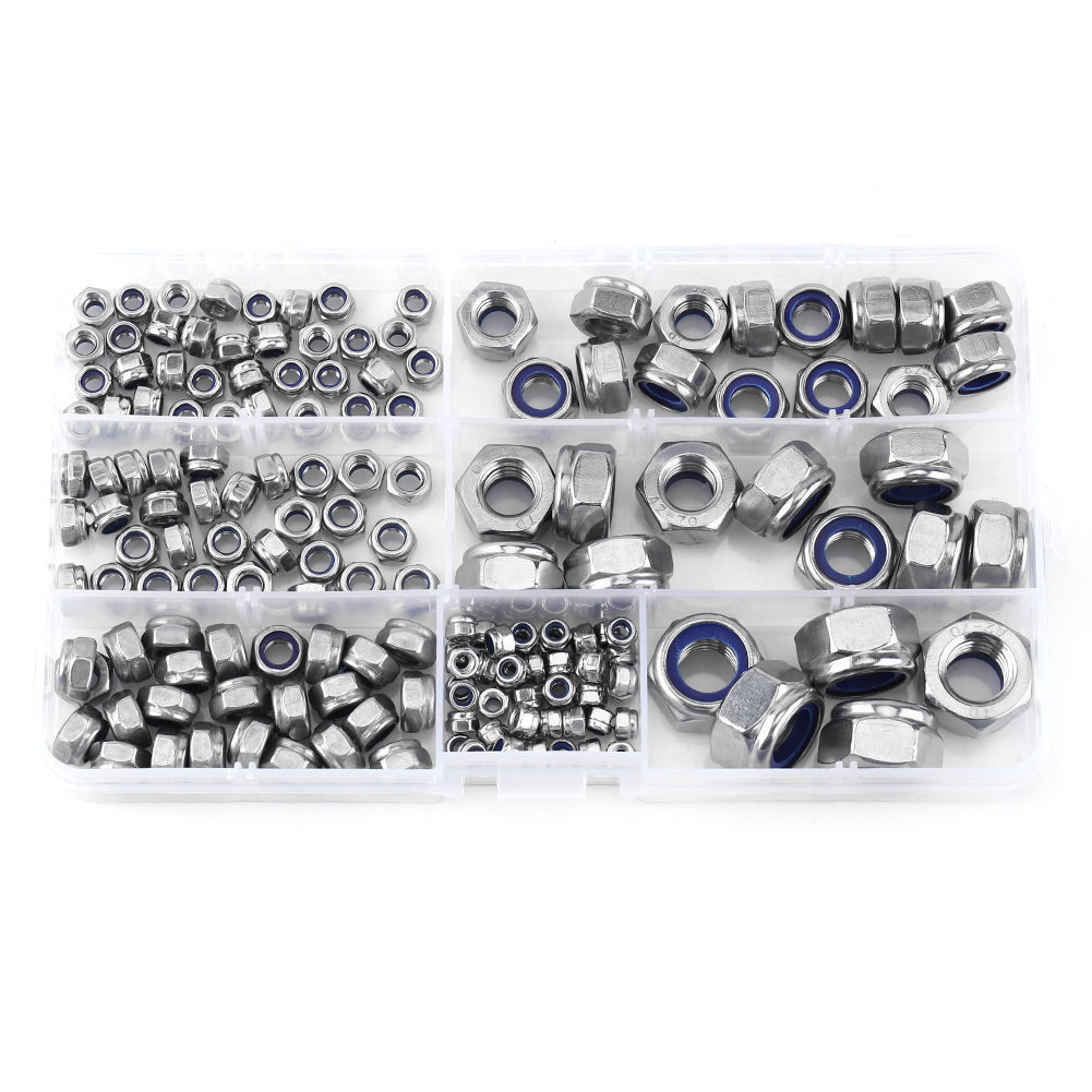 Inserto In Nylon Dado Di Bloccaggio In Nylon DIN985 M6 M8 M10 M12 M14 Blu-bianco - Foto 5