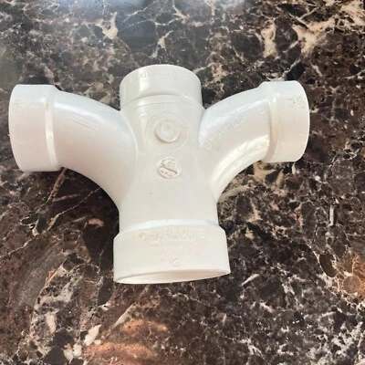 Charlotte Pipe Pvc 2 X 1 1/2 X 1 1/2 1 1/2 Double Fixture All Hub Double Tee