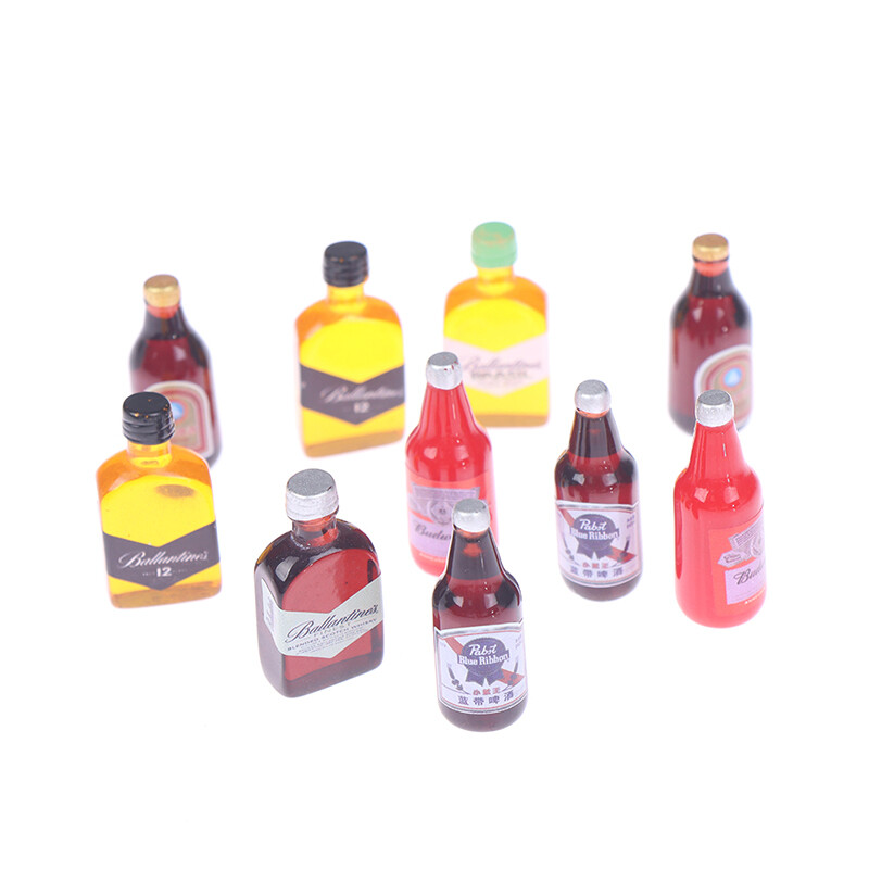 5Pcs 1/12 Dollhouse Miniature Drink Bottles Dolls House Food