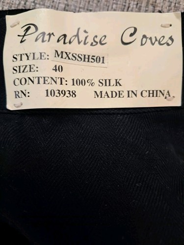 Paradise Coves pantaloncino uomo 40x9 nero seta lusso nuovo con etichetta - Foto 5 di 5