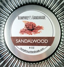 SANDALWOOD Candle Scent Soy Wax 8oz USA Hippie Woods Woody Masculine Earthy