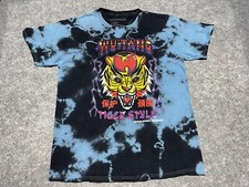 Wu-Tang Clan Blue Black Tie Dye Tiger Style Shirt Baggy MEDIUM Lightning Rap