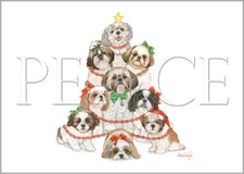 Shih Tzu Christmas Cards Set of 10 cards & 10 envelopes