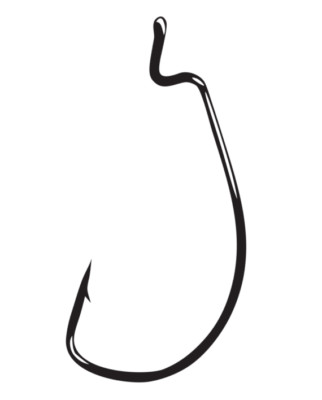 Gamakatsu Black EWG Offset Worm Hook Extra Wide Gap Soft Plastic Bass Bait Hook