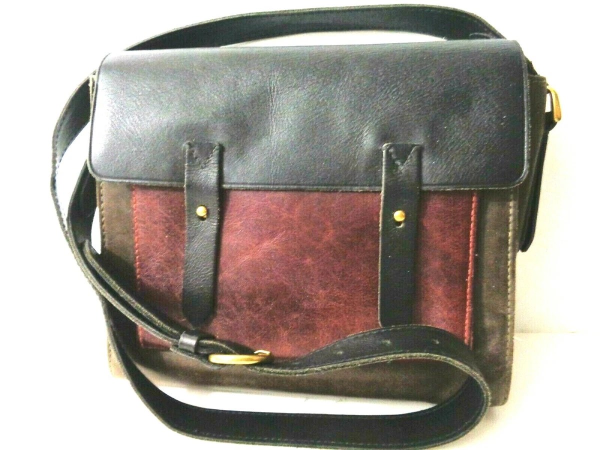 MADEWELL Essex Black Green u0026 Burgundy Leather Messenger Crossbody Bag | eBay
