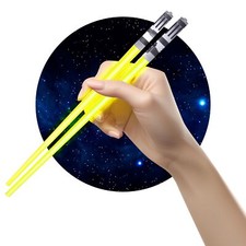 Chop Sabers Light Up LightSaber Chopsticks, 1 Pair, Yellow 1 pairs