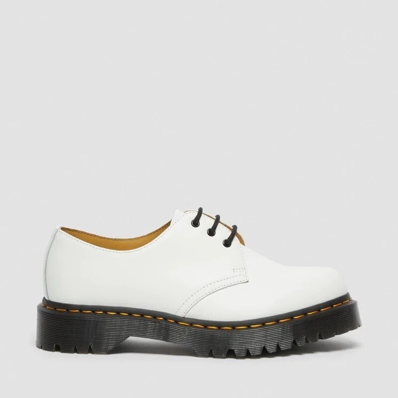 Doc Dr. Martens 3-Eye Bex Oxford Shoes Lug Heel White Leather EU