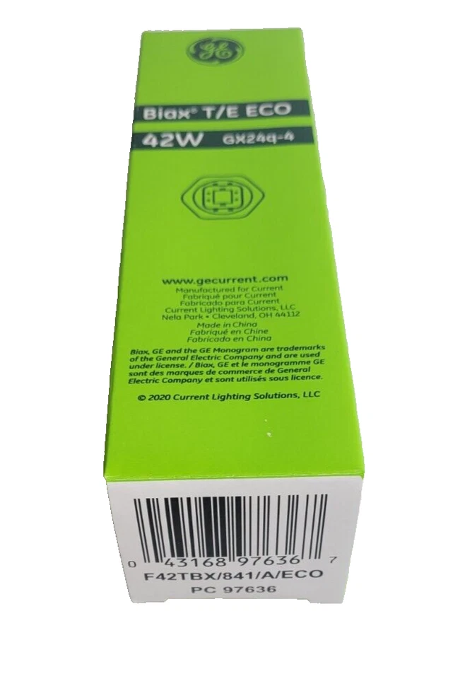 PACK OF 5 GE Compact Fluorescent Light Bulb 42W 4 PIN BIAX T/E ECO 5 BULBS - Image 3 of 4