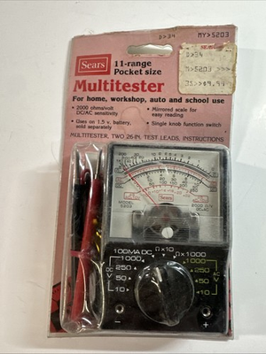 #ad Vintage Sears Multitester 11 range Pocket Size Brand New Sealed $50.00